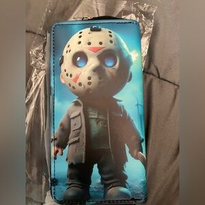 Horror Character Wallet with Blue and Gray Design